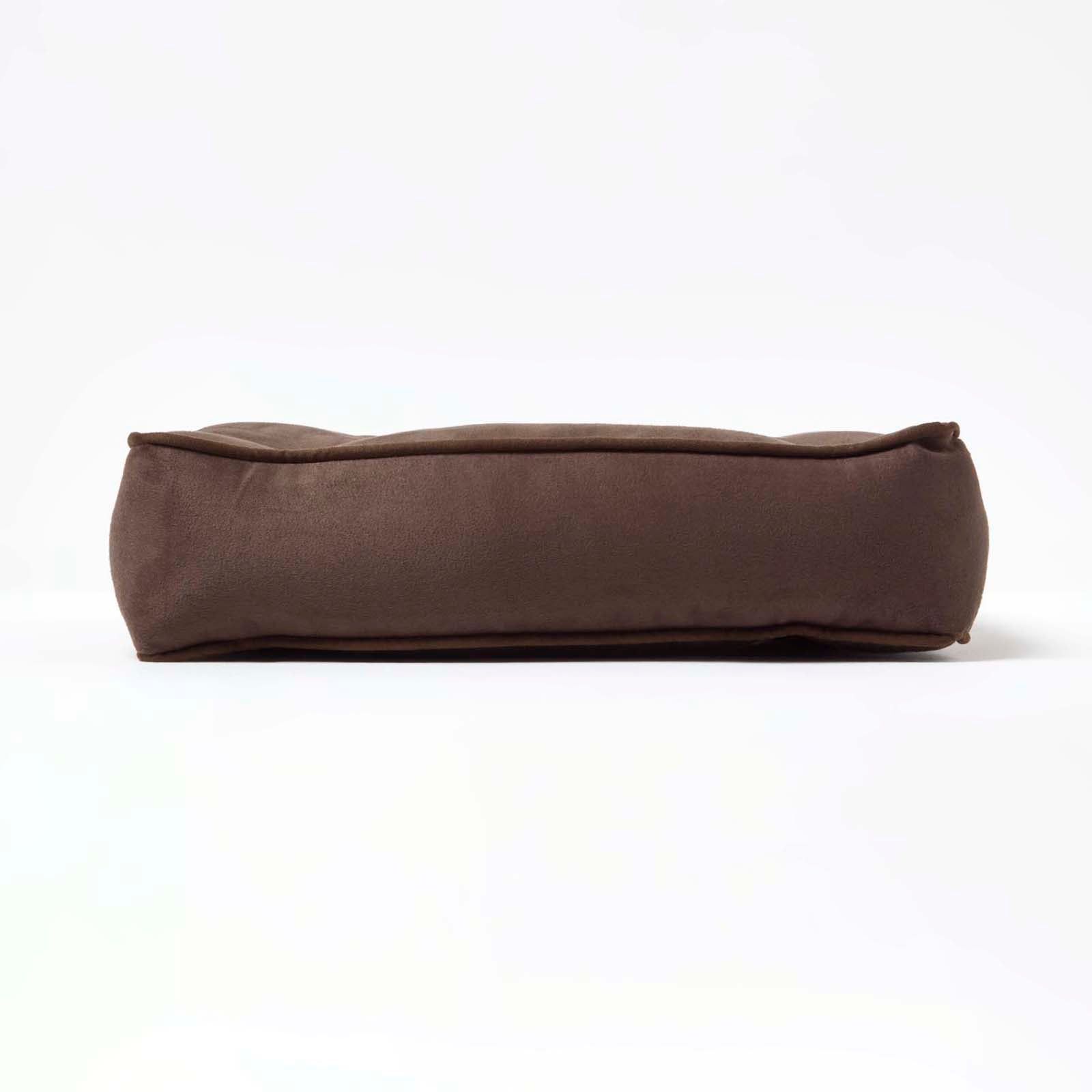Faux Suede Coccyx Dining Chair Cushion With Ties | 40cm x 40cm | Brown