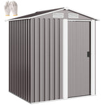 5x4.3ft Outdoor Metal Storage Shed Sliding Door Sloped Roof