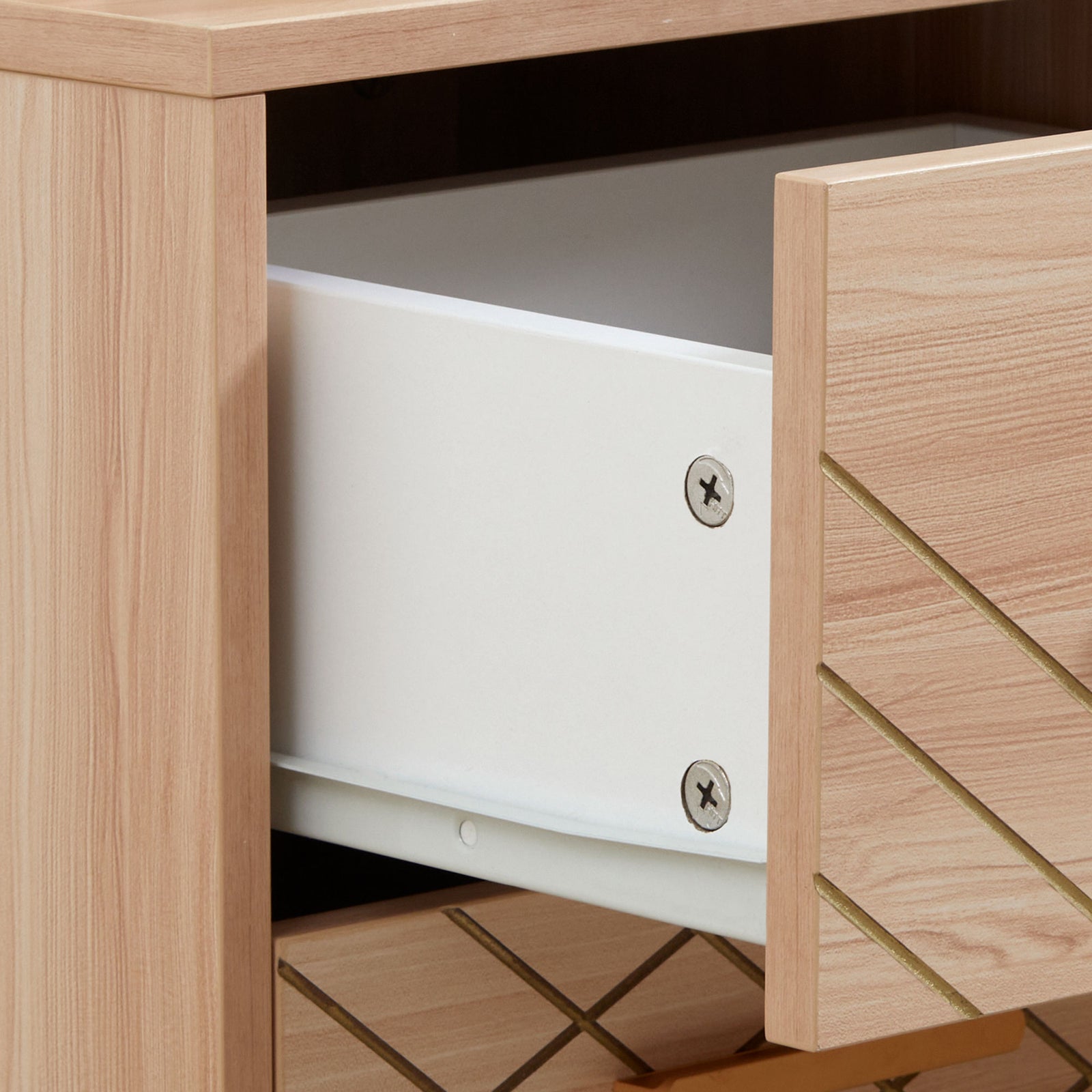 Bedside Cabinet, Nordic Bedside Table With 2 Drawers