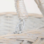 White Painted Wicker Swing Handle Shopping Basket | Medium | White