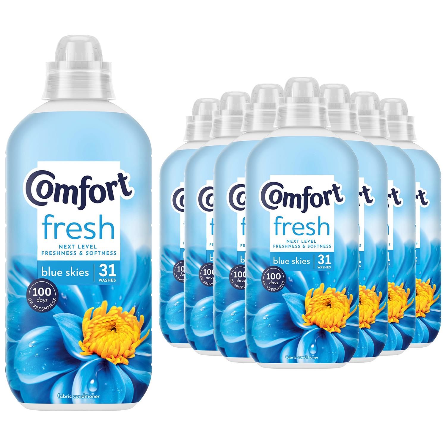 Fresh Blue Skies Liquid Fabric Conditioner 31 Washes 930ml, 8 Pack