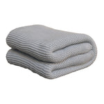 Double Knitted Throw | Light Blue