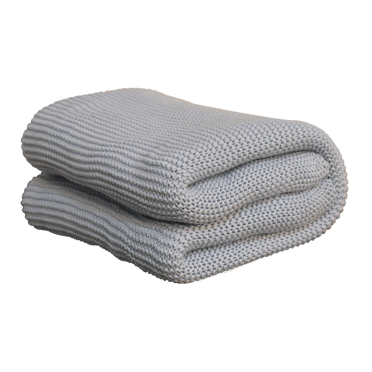 Double Knitted Throw | Light Blue