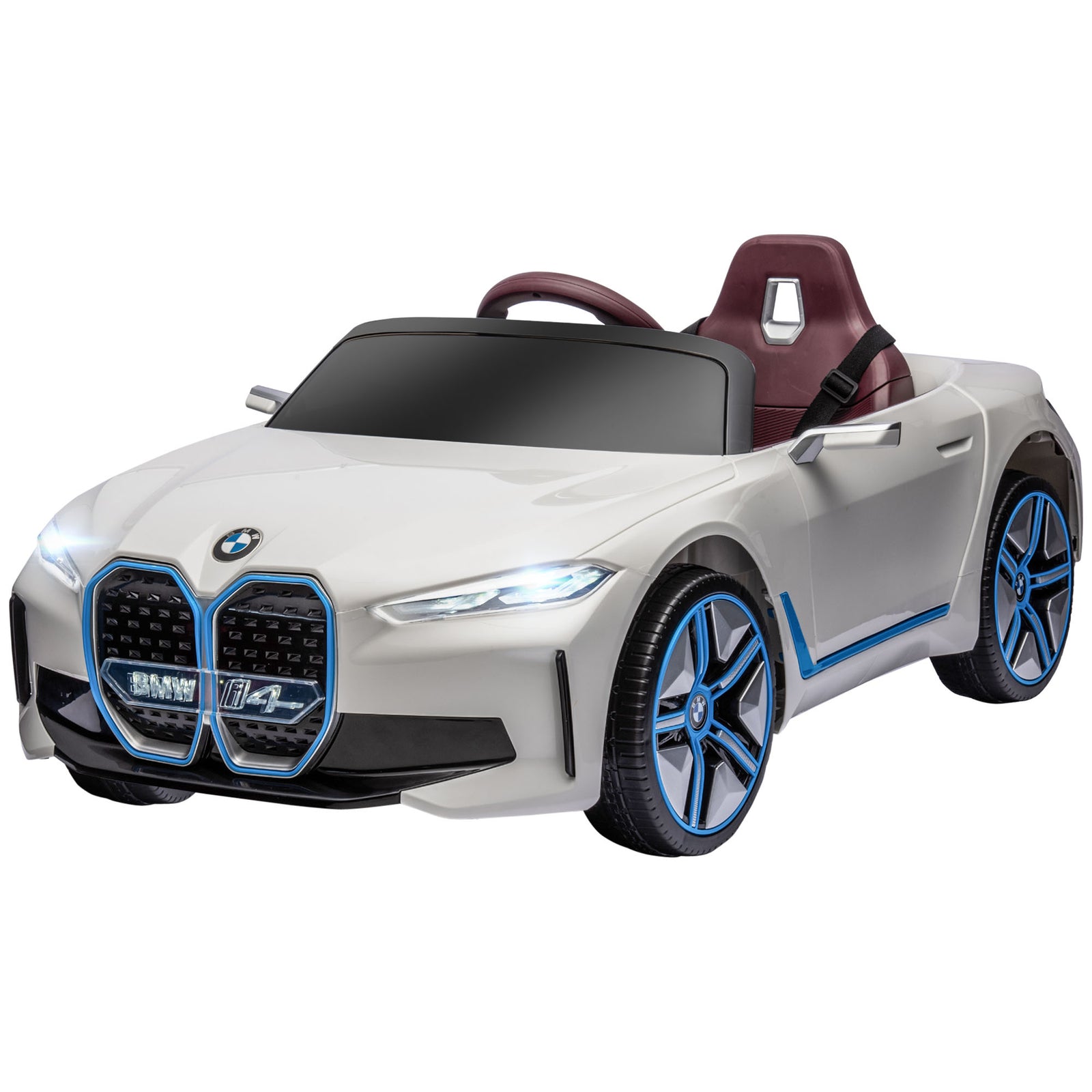 Bmw I4 Licensed 12v Kids Electric Ride-on Car W/ Remote Control | White