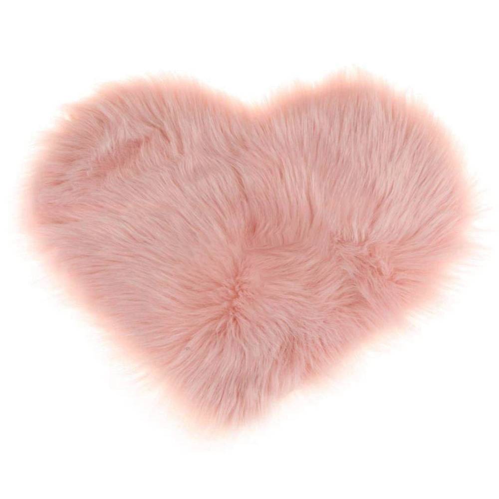 Heart Shaped Super Soft Shaggy Area Rug | Pink
