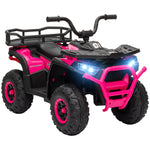 12v Kids Electric Ride On Atv W/ Spring Suspension, Storage Basket | Pink