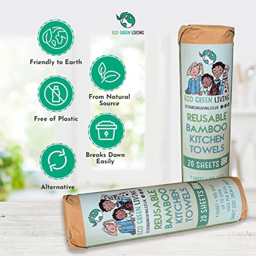 Reusable Bamboo Kitchen Towels | Set of 3 | White