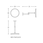 Wall Magnifying Mirror, Brushed Copper Pvd Architect Sp (x5)