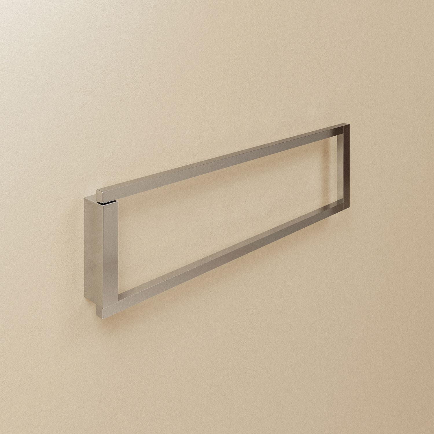 Towel Ring, Silver Gloss, Wall-mounted, 40,3 Cm. Collection The Grid