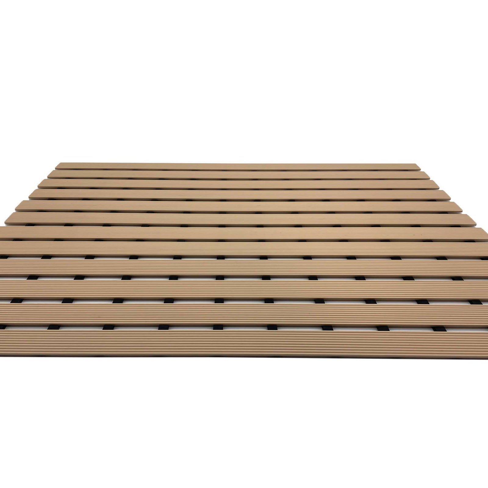 Non-slip Pvc Duckboard Shower Mat  - 61cm X 43cm | Beige