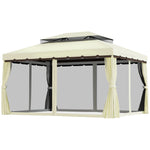 3m X 3.6m Aluminium Gazebo Canopy Patio Marquee Party Tent | Cream