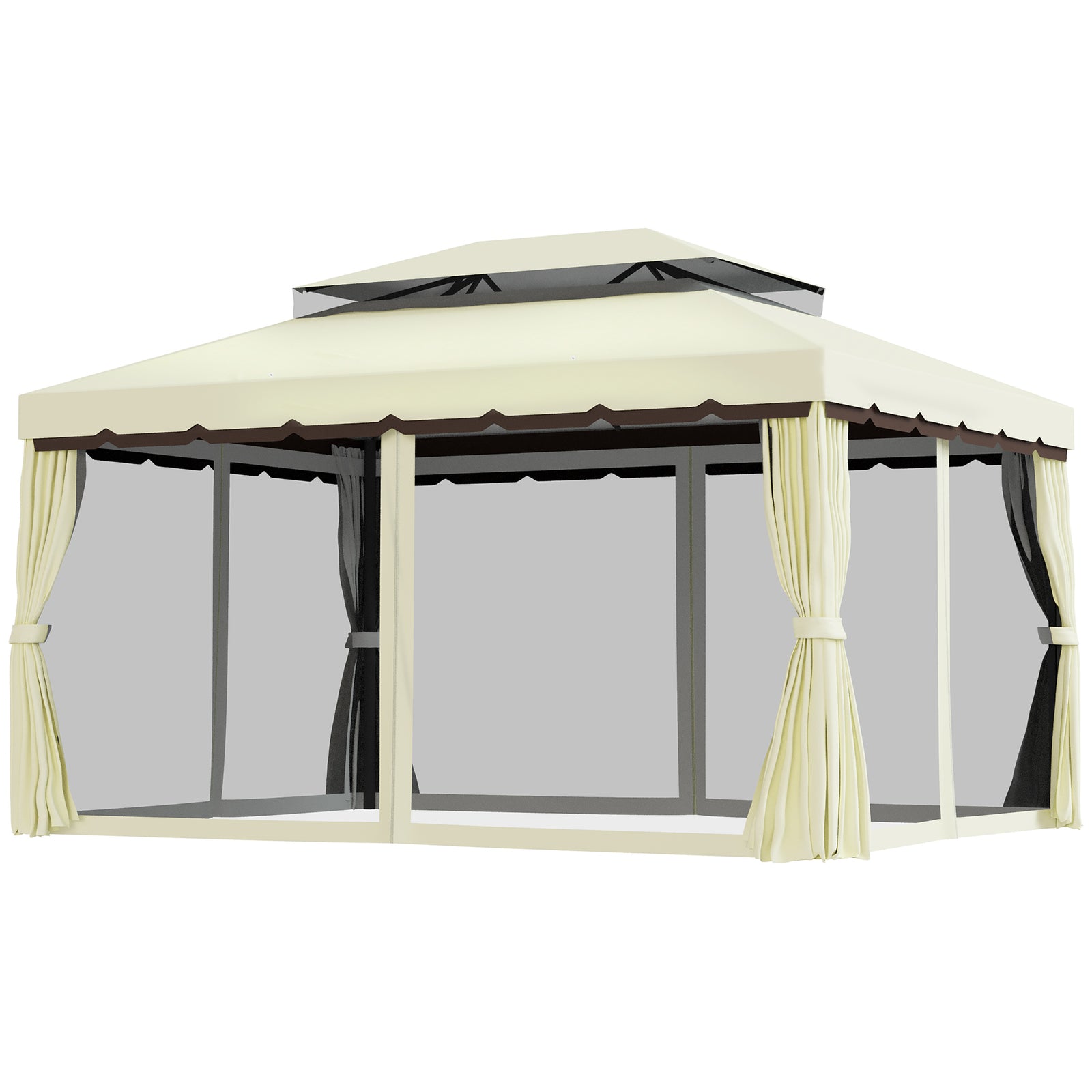 3m X 3.6m Aluminium Gazebo Canopy Patio Marquee Party Tent | Cream