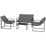 4 Pcs Garden Sofa Set Armchairs Loveseat Table