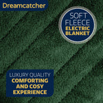 Deluxe  Xl Electric Throw Heated Double Over Blanket Soft Fleece 9 Heat & 12hr Timer Settings | XL | Green