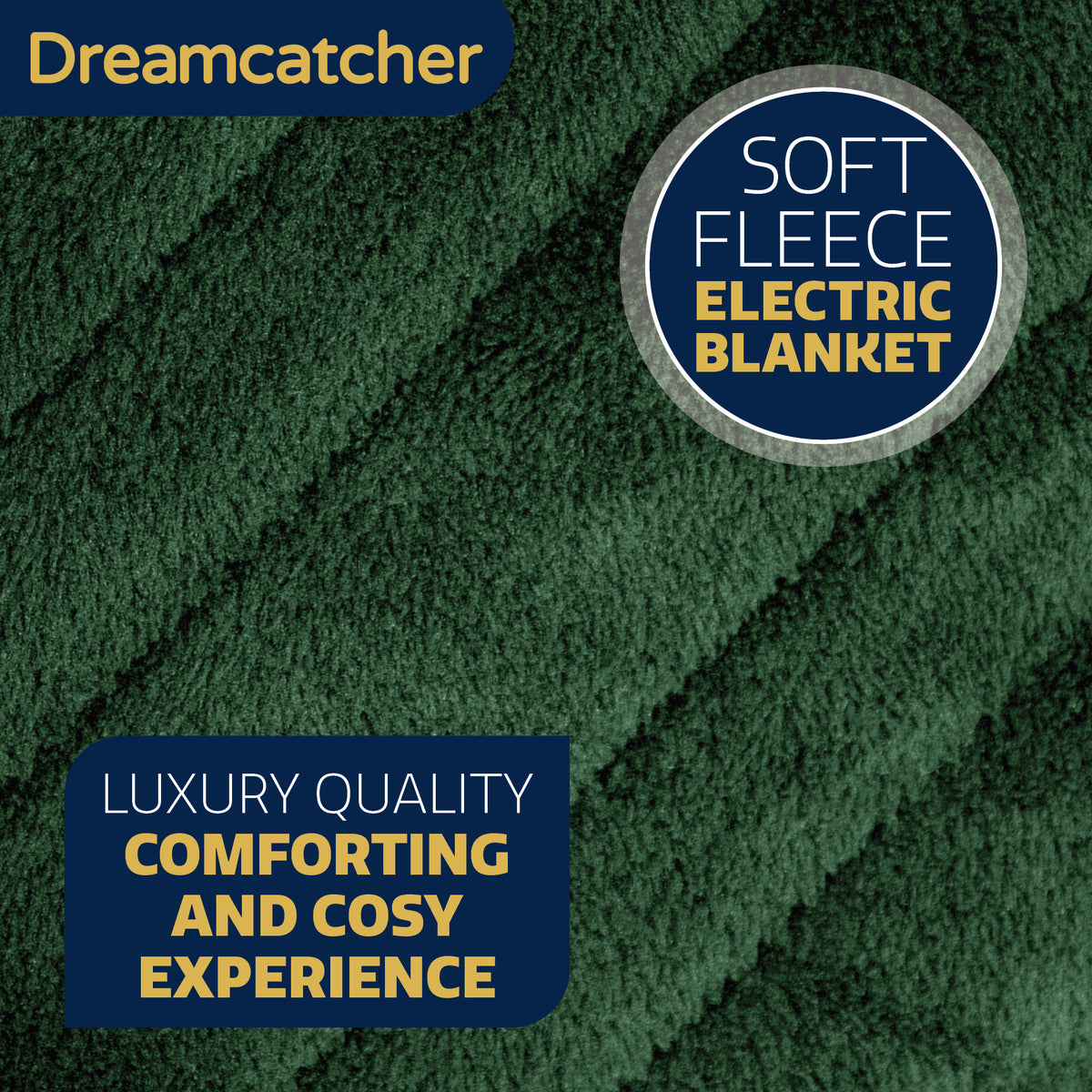 Deluxe  Xl Electric Throw Heated Double Over Blanket Soft Fleece 9 Heat & 12hr Timer Settings | XL | Green