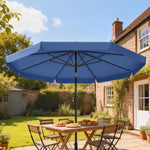 3 M Garden Parasol With Tilt & Crank, Upf30+ Outdoor Table Umbrella | Dark Blue