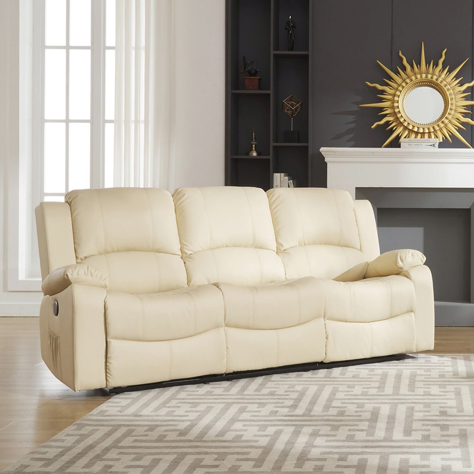 Glendale 3 Seat Electric Reclining Sofa | 3 | Cream