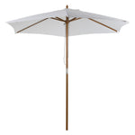 2.5m Wood Garden Parasol Sun Shade | White