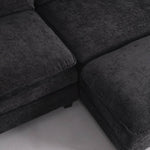 Modular Sofa Set With Chenille Upholstery And Wooden Frame | Dark Grey