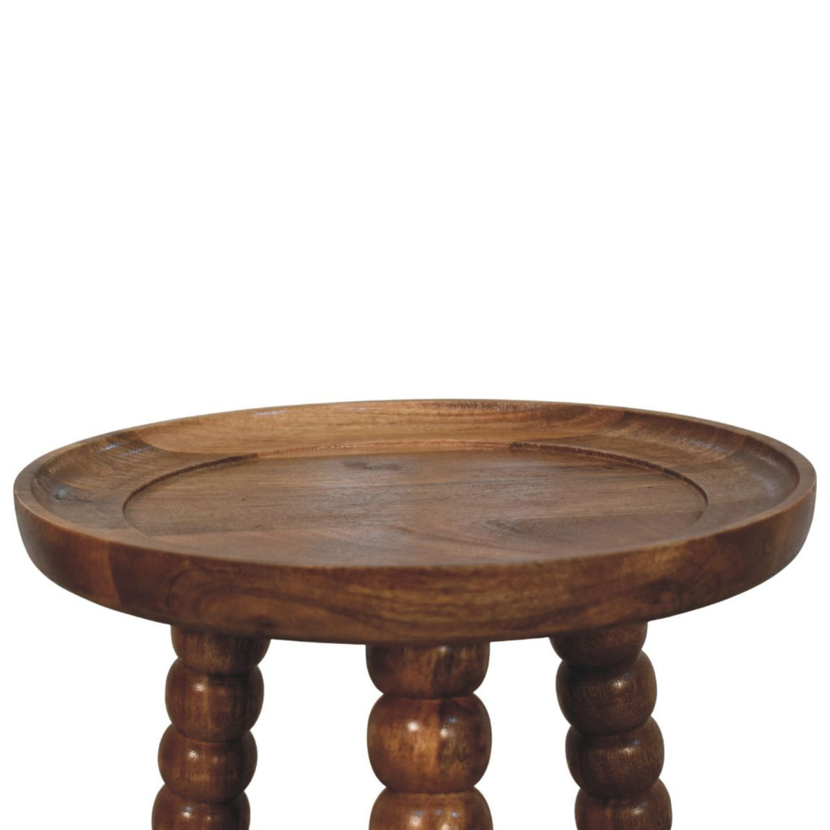 Solid Wood Spindle Tray Side Table