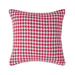 Houndstooth Cotton Cushion Cover | 60cm x 60cm | Red