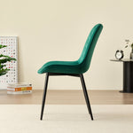 Stylish Miami Dining Table Set With 4 Velvet Amelia Chairs | Green
