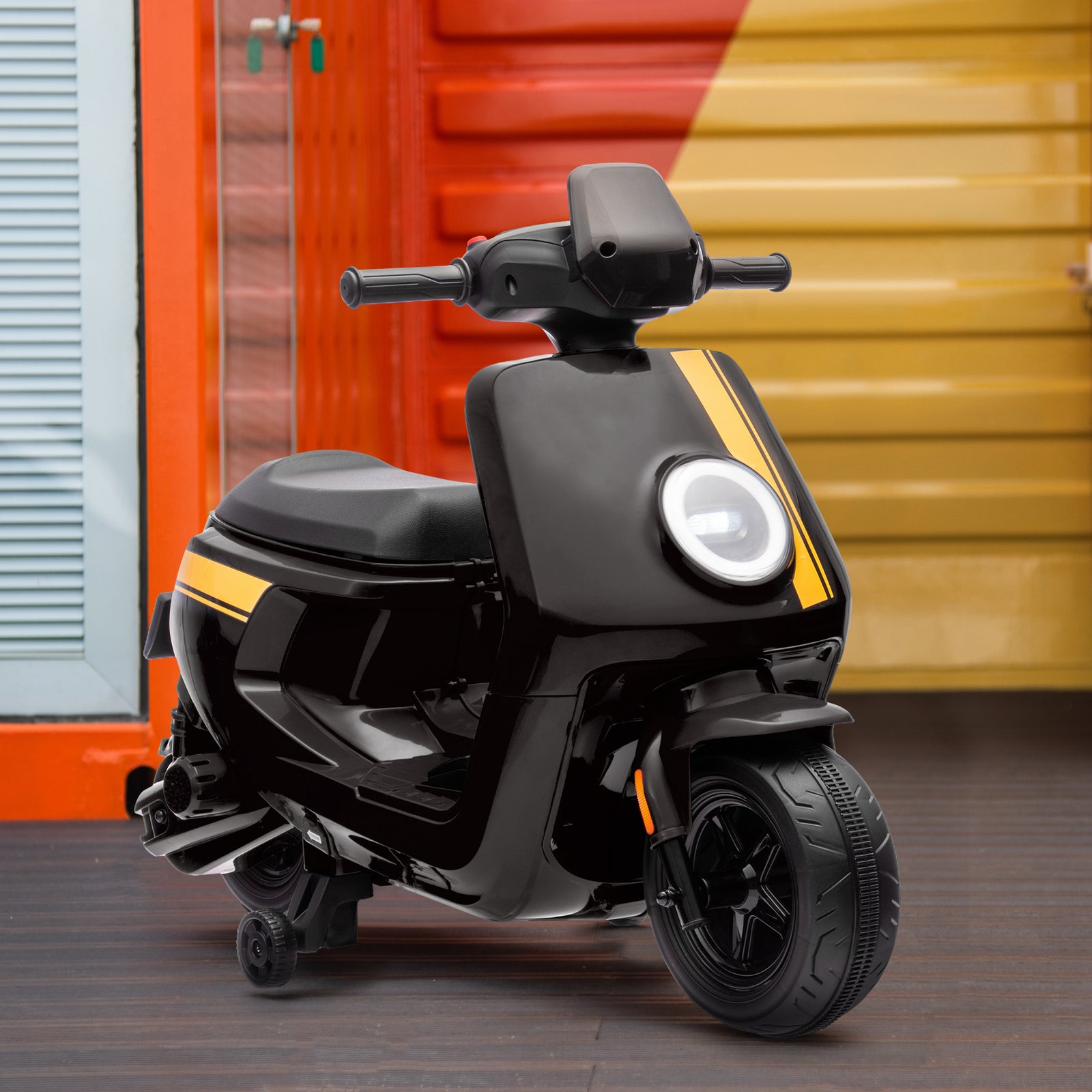 6v Kids Electric Motorbike With Headlight And Music | Black