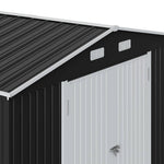 10x12ft Large Metal Storage Shed With Lockable Double Doors, 2 Windows, 4 Vents – Spacious Outdoor Tool Shed