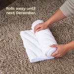 Round Faux Fur Christmas Tree Skirt With Velcro Closure | White