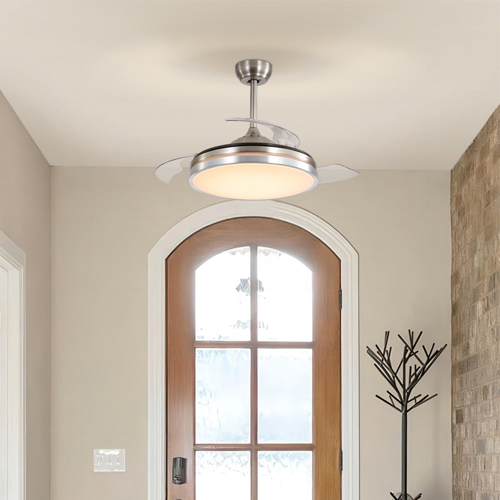 42inch Acrylic Ceiling Fan Light With 3 Blades 6-speed, With Remote Control And Timing Function