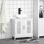 Bathroom Pedestal Under Sink Cabinet With Storage Shelf | One Size | White