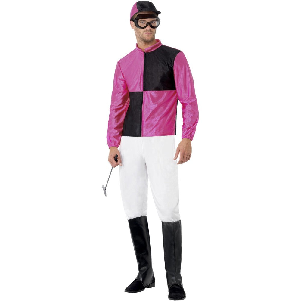 Jockey Costume, Black & Pink | Medium