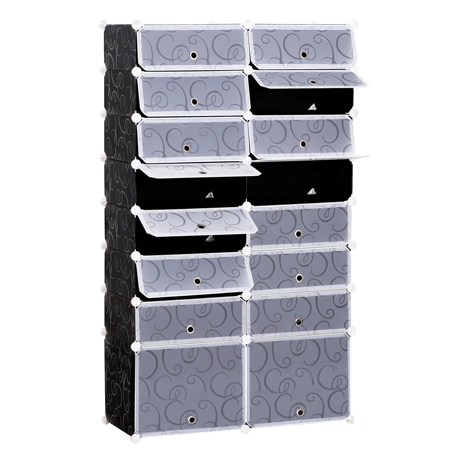 Large 16-cube Diy Shoes Rack Portable Interlocking Plastic
