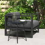 Rattan Side Table W/ Tempered Glass Tabletop