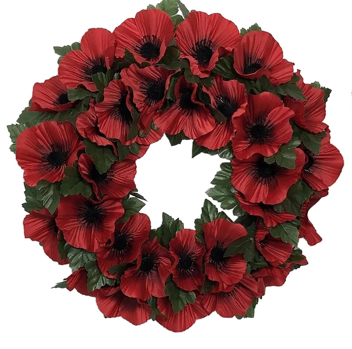 HOMESCAPES Remembrance Red Poppy Wreath