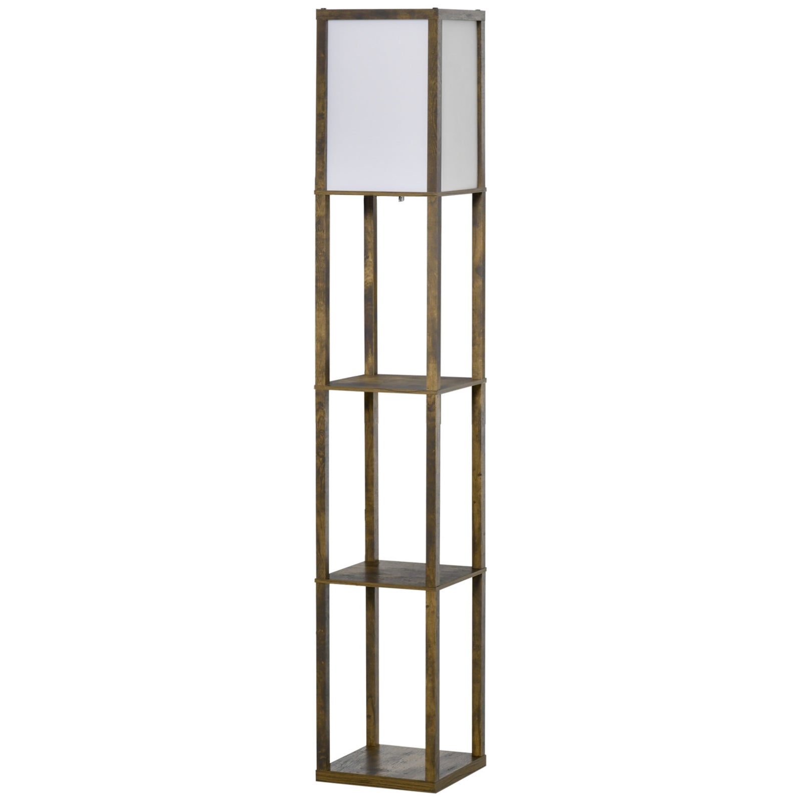 Floor Lamp Reading Lamp With 3-tier Storage Shelf Acrylic | One Size | Brown