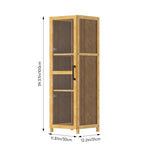 3-tier Narrow Bookcase Storage Cabinet With Acrylic 30cm W Door