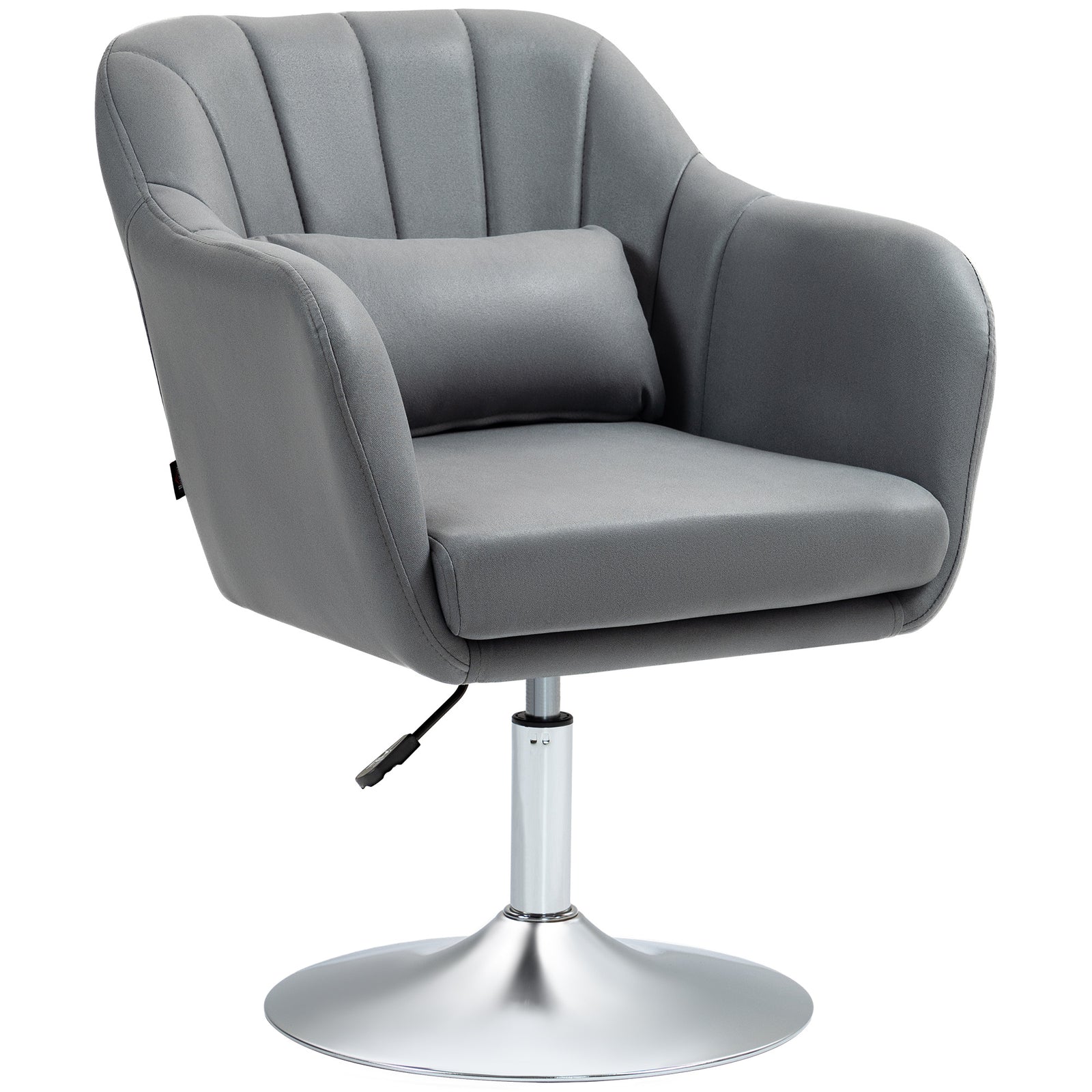 Stylish Retro Swivel Tub Chair Steel Frame Cushion Seat | One Size | Dark Gray