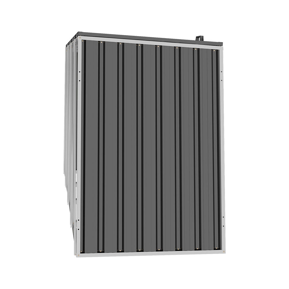 4 Bin Storage Shed – Heavy-duty Galvanized Steel Outdoor Bin Store With Lift-up Lids & Lockable Doors | Anthracite