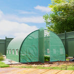 Tunnel Greenhouse, Upgraded Structure, Hinged Doors | Large | Green