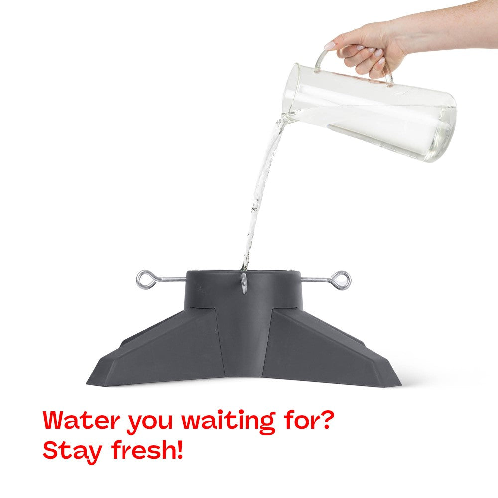 Grey Christmas Tree Stand By Christmas Village Adjustable Screws 1l Reservoir