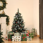 4ft Artificial Snow Dipped Christmas Tree Xmas Holiday Pencil Tree Green | 4ft | Multi Colour