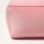 Velvet Pouffe Bean Cube | 60cm x 60cm | Pink