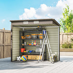 6 X 4ft Galvanised  Metal Garden Shed With Lockable Door