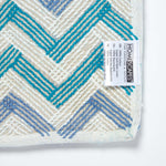 Chevron Cotton Bath Mat | 50 x 80cm | Blue & White