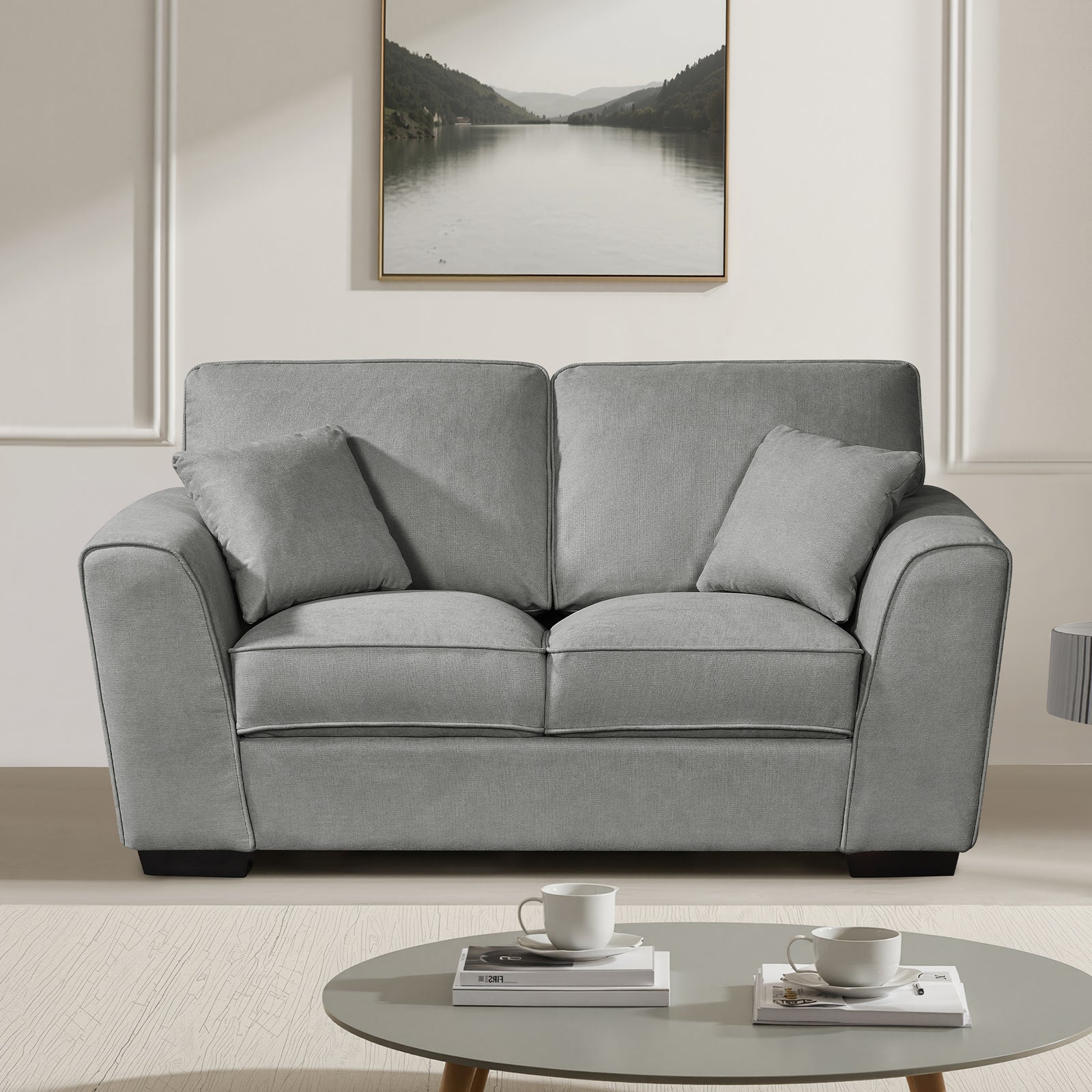 Arlington Soft Fabric 2 Seat Sofa | Grey