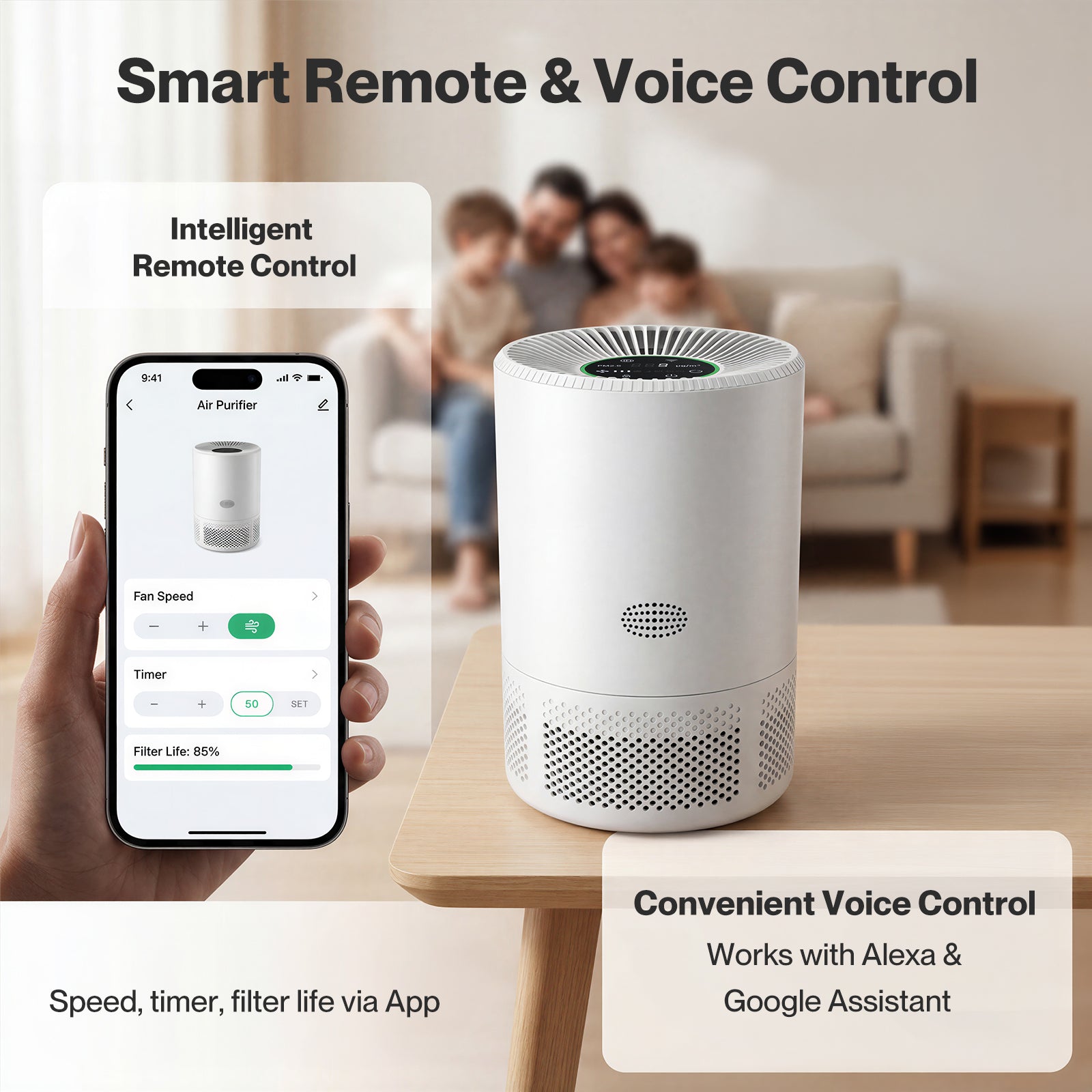 Spector Air Purifier And Filter H13 Hepa Smart Quiet App Control For Home