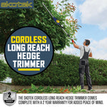 Cordless Hedge Trimmer 18v Li-ion Long Reach Telescopic Garden Hedge Cutter, Battery & Charger Included