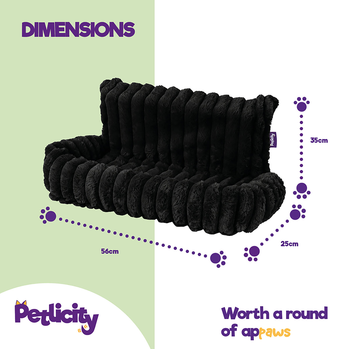 Petlicity Padded Cat Radiator Bed With Striped Faux Fur Cover