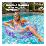 Transparent Inflatable Swim Ring With Faux Feathers | One Size | Purple
